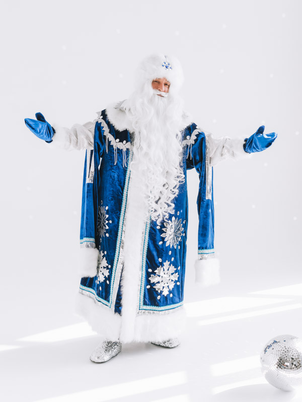 Дед Мороз Зимний (синий бархат) от компании АРТ и ШОК