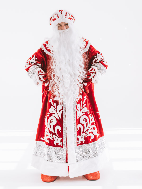 Дед Мороз Вихрь с меховым декором (красный бархат) от компании АРТ и ШОК