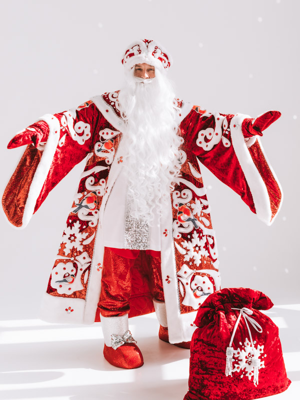 Дед Мороз Снегирь (красный крэш бархат) от компании АРТ и ШОК