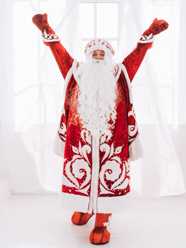 Дед Мороз Гребешок красный креш бархат