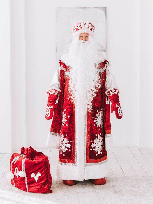 Дед Мороз Зимний (красный крэш бархат) от компании АРТ и ШОК